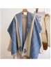 Diamond & Flower Print Blanket Scarf 